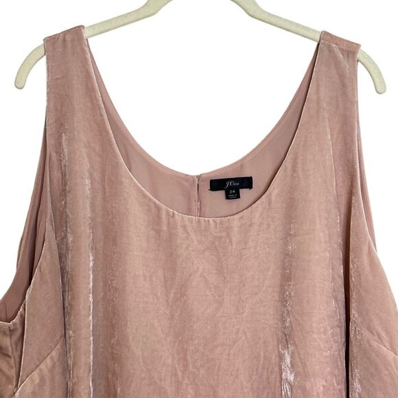 J Crew Womens Crushed Velvet Tank Top Size 24 Blush Pink Sleeveless Flowy - Picture 2 of 6